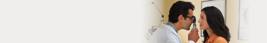 eye exam - patient and eye doctor